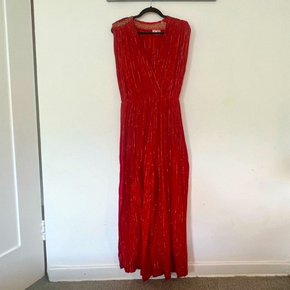 Vintage Red and Gold Jumpsuit